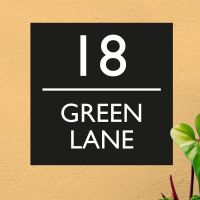 Iron House Name Sign Contemporary Square Design 