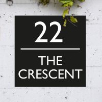 Contemporary Square Iron House Name Sign 