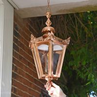 Concordia Hexagonal Garden Hanging Lantern to Scale