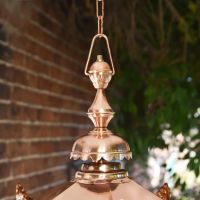 Close-up of the Chain Hanging Fixing Connected to the Traditional Copper Lantern