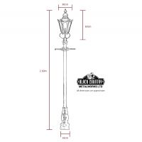 Copper Concordia Lamp Post & Hexagonal Lantern - 2.3m 