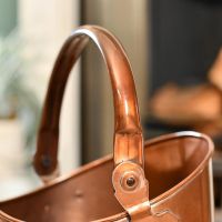 Top Carry Handle on the Copper Finish Traditional Fireside Log and Coal Bucket