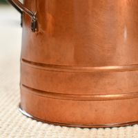 Close-up of the Copper Finish on the Traditional Fireside Log and Coal Bucket