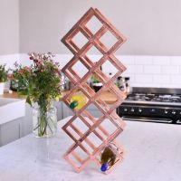 Copper "Geometric Grid" Wine Rack