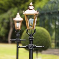 Copper Victorian Lamp post lantern detail