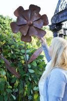 Rustic Cosmos Metal Garden Flower Support