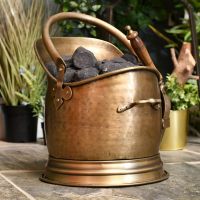 Coven Antique Bronze Finish Coal Scuttle with Shovel