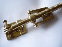 Polished Brass Telescopic Screw Jack With Large Brackets -12"