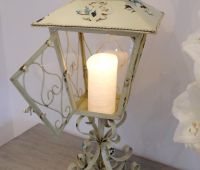 Shabby Chic Cream Candle Table Lantern