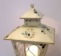 Shabby Chic Cream Candle Table Lantern