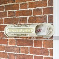Cream Newspaper Holder With Opening End