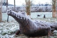 “Tic-Tocadile” Iron Garden Sculpture of an American Crocodile