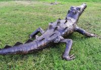 Mara River Crocodile Wrought Iron Garden Sculpture