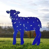 Curly Lamb Silhouette in Blue 