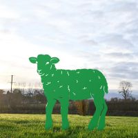 Curly Lamb Silhouette in Green 