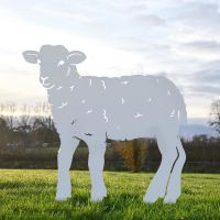 Curly Lamb Silhouette in Silver