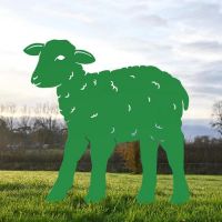 Iron Curly Lamb Silhouette in Green