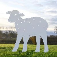 Iron Curly Lamb Silhouette in Silver