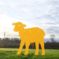 Curly Lamb Silhouette in Yellow 