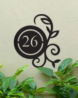 Ornate vine detail personalised house number sign