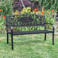 Cutomised Meadow Iron & Steel Park Bench in Situ
