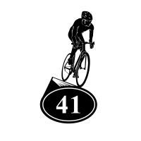 Cyclist Iron House Number Sign Finished in Black