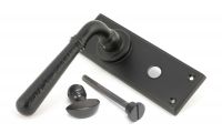 Hammered Aged Bronze Lever Bathroom Door Handle & Thumblatch