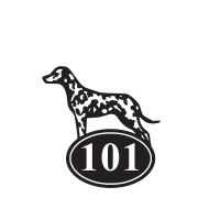 Dalmatian Iron House Number Sign Finished in Black