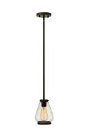"Cronabbey" Dark Bronze Seeded Glass Bowl Hanging Light