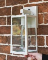 Davenport White Garden Wall Light to Scale