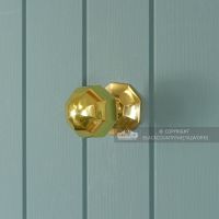 Pointed Polished Brass Octagonal Centre Door Knob