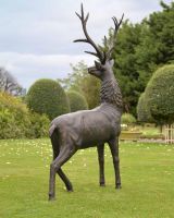 Rear Shot of Deluxe Antique Bronze "Goliath" Stag Garden Sculpture - Looking Left