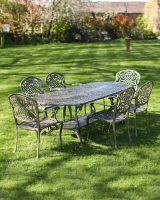 Deluxe Cast Aluminium "Acropolis" Six Seater Table & Chair Set in Situ
