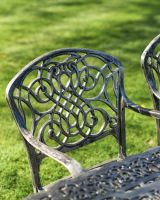 Close-Up of Chair Backrest on Deluxe Cast Aluminium "Acropolis" Six Seater Table & Chair Set