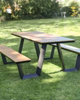 Close-Up of Deluxe Contemporary "Westfield" Four Seater Park Bench