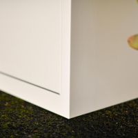 Close-Up of White Finish on Deluxe "Bexley" Free Standing Parcel Box
