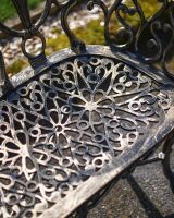 Close-Up of Seat onDeluxe Two-Seater Cast Aluminium "Rosebud" Garden Bench