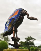"Desert" the Recycled Metal Vulture Sculpture