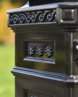 Close Up of Black Camden Free Standing Post Box