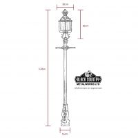 Detailed measurements of Belgravia lamp post set