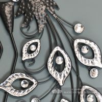Detailed Feathers On Taos Pride Wrought Iron Peacock Wall Art
