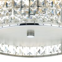 Diamond Glass Designed Bright Chrome Hanging Light