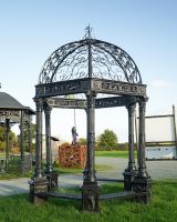 Deluxe Wrought Iron "Somerford" Garden Gazebo - Midnight Black