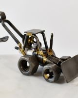 Close up of scrap metal art sculpture