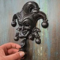 Black Iron Jester Door Knocker 