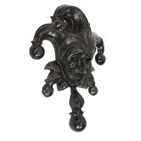 Black Iron Jester Door Knocker 