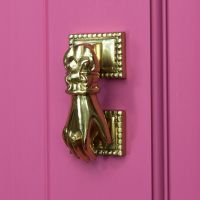 Polished Brass Hand Door Knocker