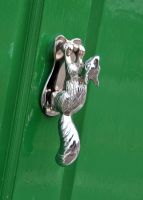 Bright Chrome Squirrel Door Knocker