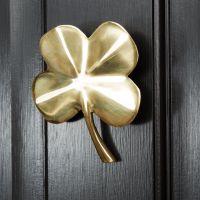 4 Leaf Clover Door Knocker In Polished Brass