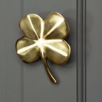 4 Leaf Clover Door Knocker In Polished Brass